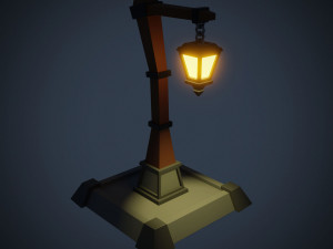 Low poly Cartoon Lantern Light 3D 모델