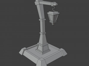 Low poly Cartoon Lantern Light 3D Model