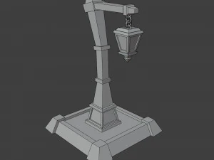 Low poly Cartoon Lantern Light 3D Model