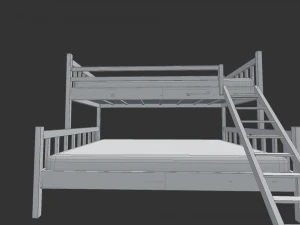 collection of five bunk beds 3D Model