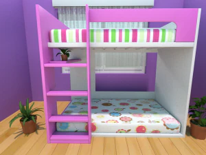 collection of five bunk beds 3D Model