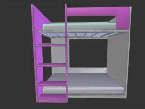 collection of five bunk beds 3D Model
