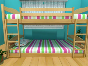 collection of five bunk beds 3D Model