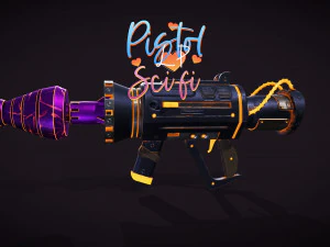 Pistol fiksi ilmiah Model 3D