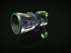 Sci-fi Pistol LowPoly Modelo 3D
