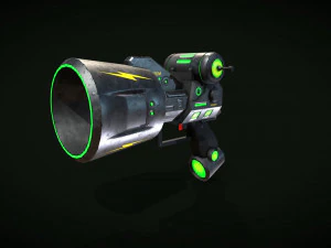 Sci-fi Pistol LowPoly 3D Model