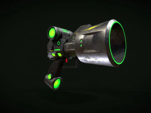 Sci-fi Pistol LowPoly 3D Model
