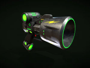 Sci-fi Pistol LowPoly 3D Model