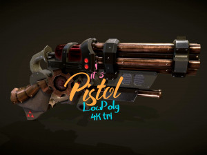 Pistol LowPoly Modèle 3D
