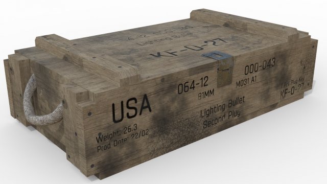 ammunition chest game ready pbr model Modèle 3D .c4d .max .obj .3ds .fbx .stl .blend 