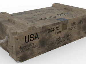 ammunition chest game ready pbr model 3D Model