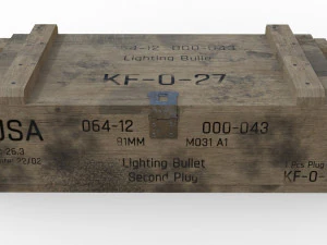 ammunition chest game ready pbr model 3D Model