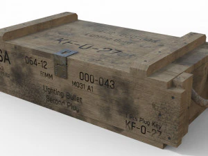 ammunition chest game ready pbr model 3D Model