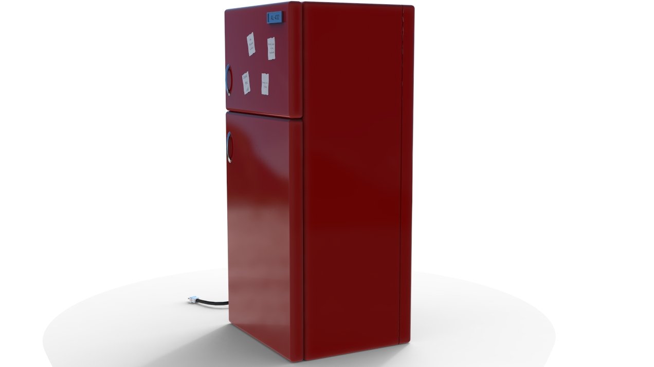 Mini fridge Red Bull (low poly) - Household appliance - 3D model