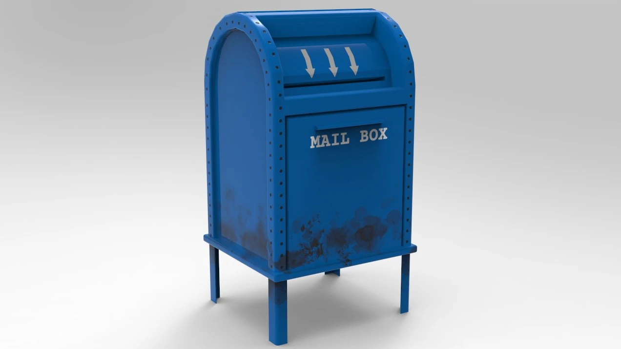 game ready mailbox pbr low-poly 3D Model .c4d .max .obj .3ds .fbx .stl .blend 