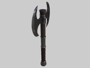 Double Warrior Axe Stylized 3D Model