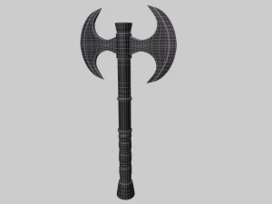 Double Warrior Axe Stylized 3D Model