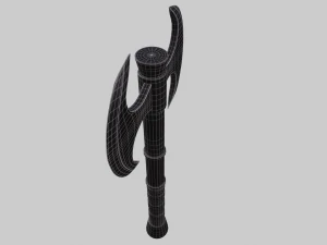 Double Warrior Axe Stylized 3D Model