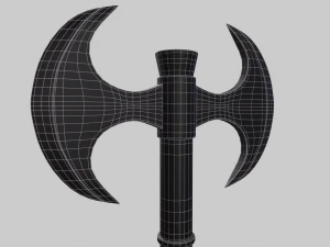 Double Warrior Axe Stylized 3D Model