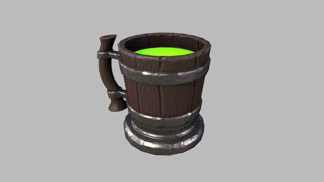Stylized Mug GameReady Model Modello 3D .c4d .max .obj .3ds .fbx .stl .blend