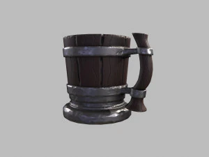 Stylized Mug GameReady Model 3D Model