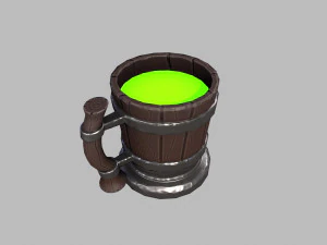 Stylized Mug GameReady Model 3D Model