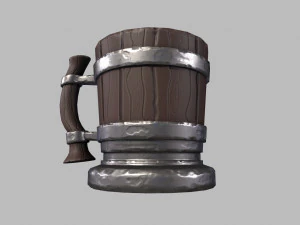 Stylized Mug GameReady Model 3D Model