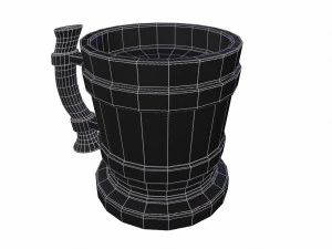 Stylized Mug GameReady Model 3D Model