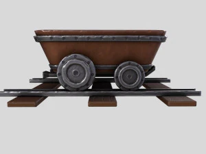 Stylized MineCart 3D Model