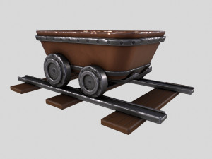 Stylized MineCart 3D Model