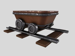 Stylized MineCart 3D Model