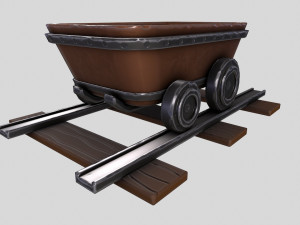 Stylized MineCart 3D Model