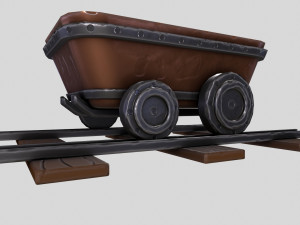 Stylized MineCart 3D Model