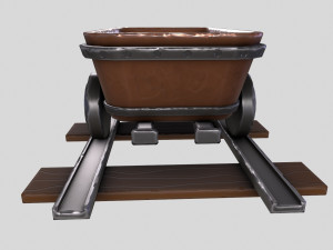 Stylized MineCart 3D Model