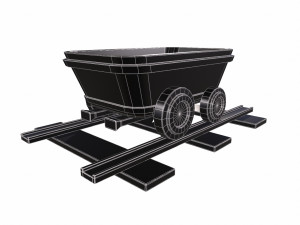 Stylized MineCart 3D Model