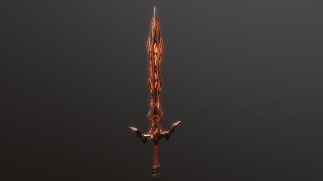 Stylized Sword V1 GameReady PBR Model Modelo 3D .c4d .max .obj .3ds .fbx .stl .blend 