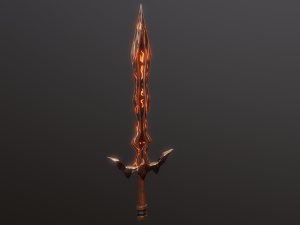 Stylized Sword V1 GameReady PBR Model Modelo 3D