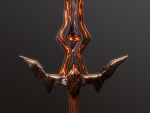 Stylized Sword V1 GameReady PBR Model Modelo 3D