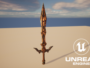 Stylized Sword V1 GameReady PBR Model Modelo 3D
