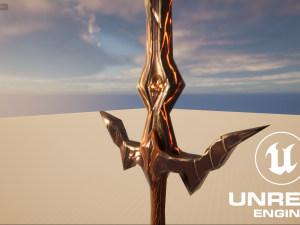 Stylized Sword V1 GameReady PBR Model Modelo 3D