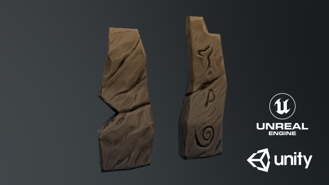 Stylized Runestone GameReady Model 3Dモデル .c4d .max .obj .3ds .fbx .stl .blend 