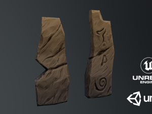 Stylized Runestone GameReady Model 3D Model