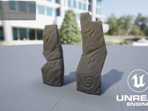 Stylized Runestone GameReady Model 3D Model
