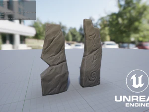 Stylized Runestone GameReady Model 3D Model