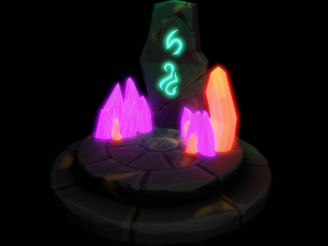 Stylized Runestone Crystal Model Model 3D