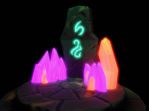 Stylized Runestone Crystal Model Model 3D