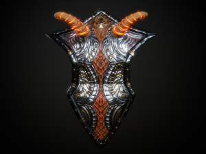 Stylized Warrior Shield GameReady Model 3D