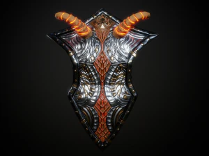 Stylized Warrior Shield GameReady 3D Model