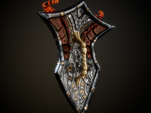 Stylized Warrior Shield GameReady Model 3D