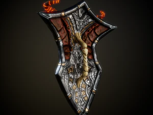 Stylized Warrior Shield GameReady 3D Model